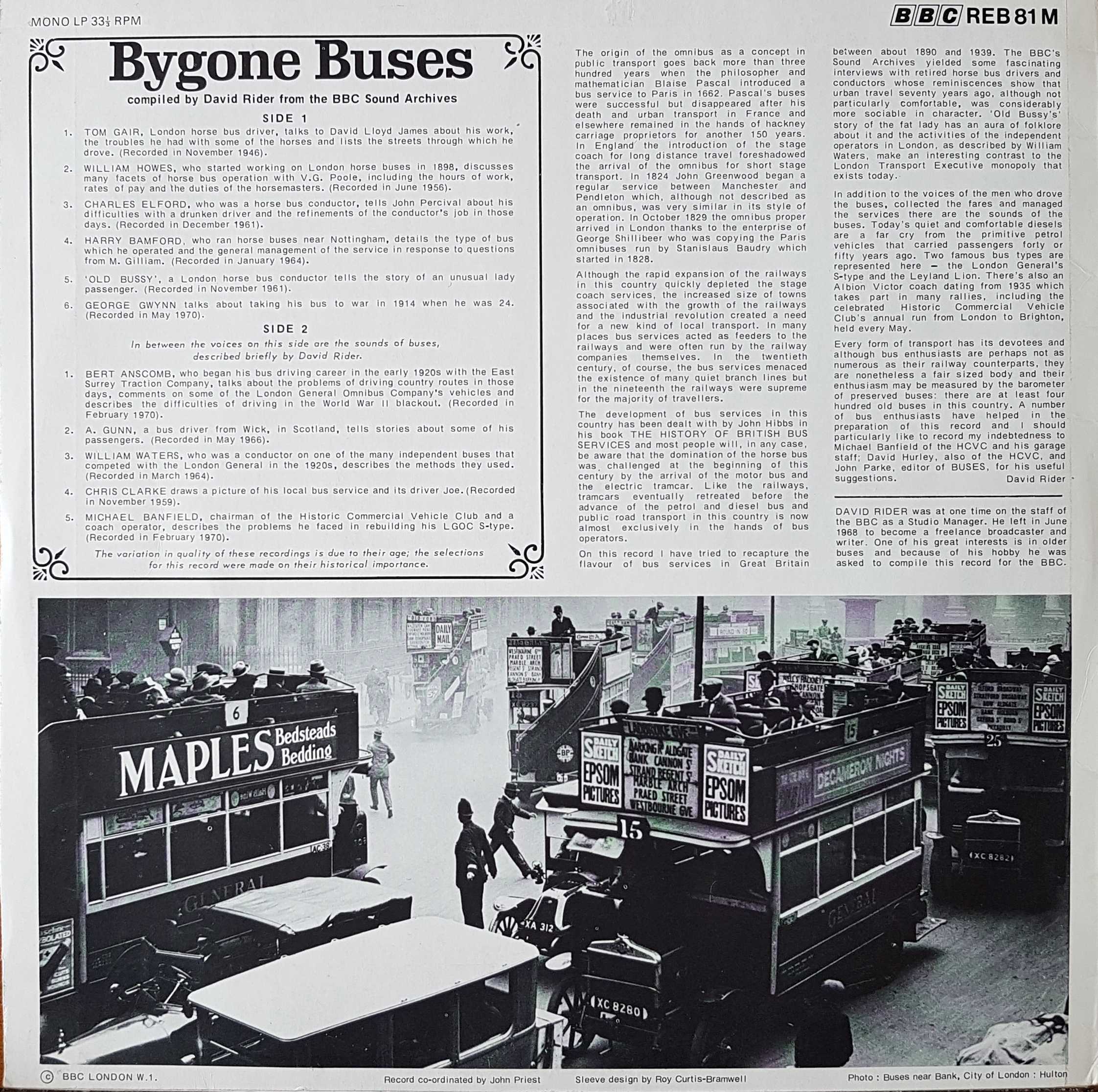 Picture of REB 81 Bygone buses by artist Various from the BBC records and Tapes library